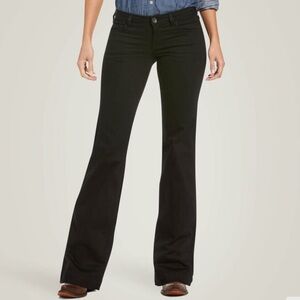 Ariat Trouser Mid Rise Forever Wide Leg Denim Pant Black Women’s size 33L